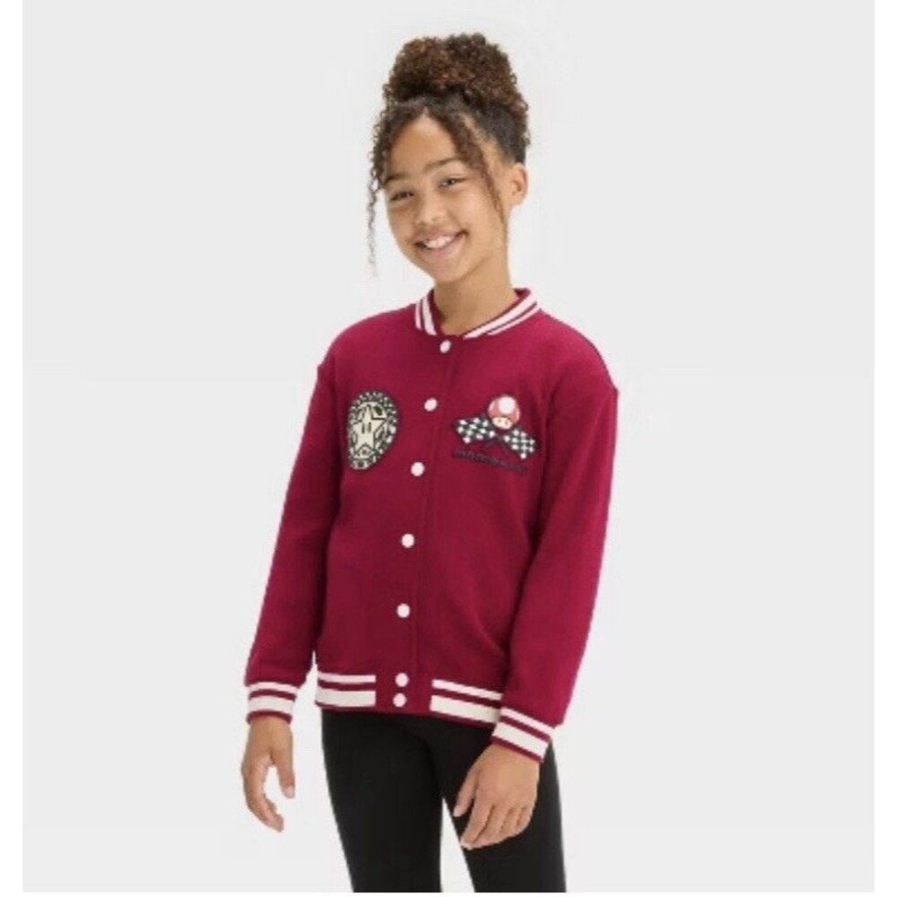 Super Mario Kart Varsity Racing Jacket Rumba Red Youth
